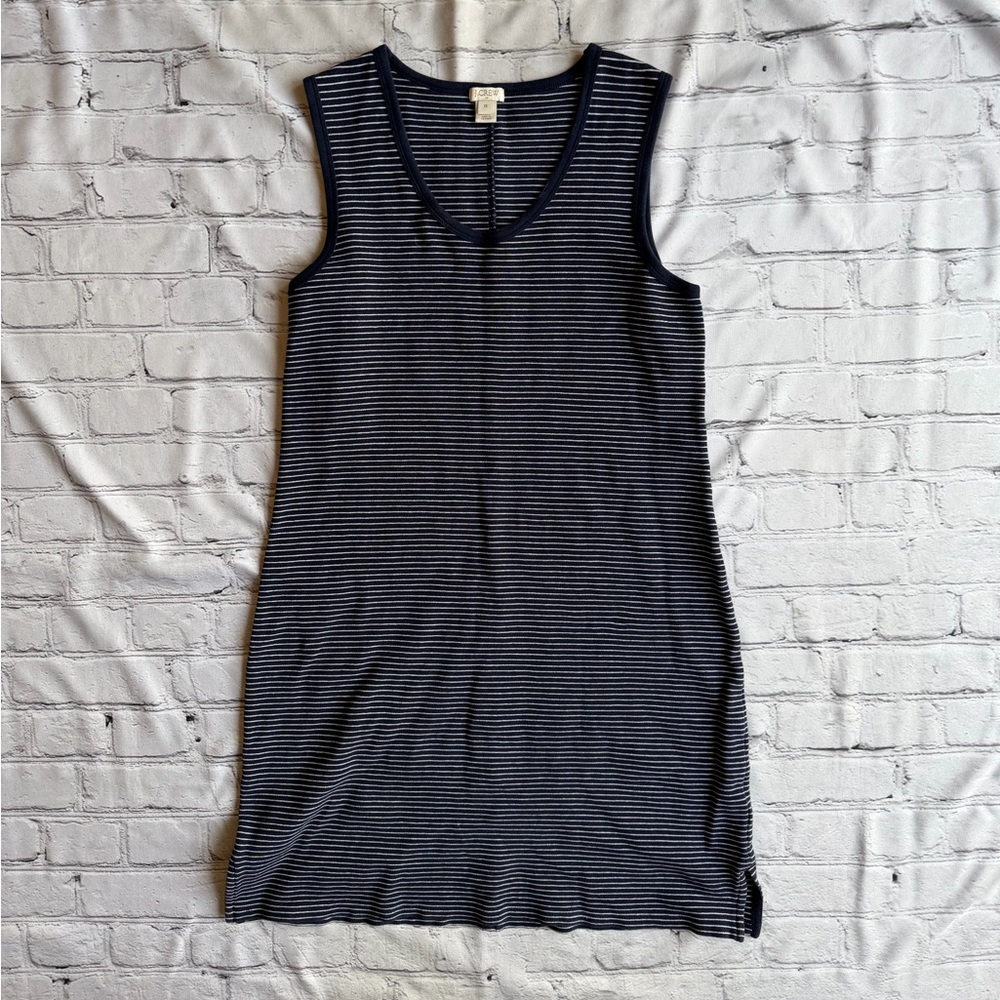 J.Crew Blue + White Striped Knit Dress Nautical Size XS Stretch Preppy Old Money